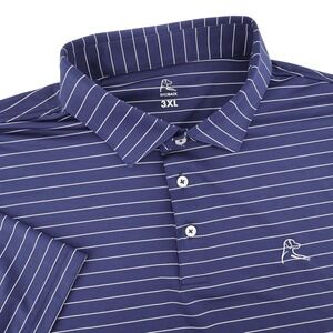 Rhoback Striped Performance Polo Short Sleeve Navy Blue Mens 3XL